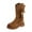 Khaki, variant on CAICJ98 Boots for Girls Suede Leather Mid Calf Boots Fashion Winter Boots Side Zipper Girls Knee High Boots (Toddler/Little Kid/Big Kid),10