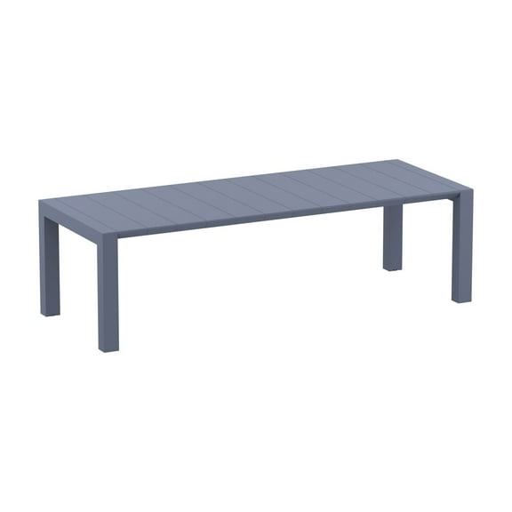 Compamia Vegas 118" Extendable Patio Dining Table in Dark Gray