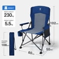 thumbnail image 5 of EVER ADVANCED 2 Pieces Oversized Folding Camping Chair, High Back Lawn Chair for Adults with Side Pockets & Cup Holder, Portable Chair for Outdoor, Heavy Duty, Support Up to 500lbs, Blue, 5 of 7