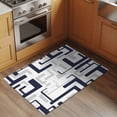 thumbnail image 3 of Navy Gray Geometric Stripes Washable Small Entryway Area Rugs 2'x3', Modern Abstract Lines Maze Low Pile Throw Rug Non-Slip Sturdy Edge Binding Carpet for Front Door Floor Room Entry, 3 of 9