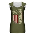 thumbnail image 4 of IDOCLOTHES 250th Anniversary USA Shirt Women Tank Tops American Flag 250 Years Patriotic Freedom Red White and Blue Outfits Army Green, L, 4 of 6