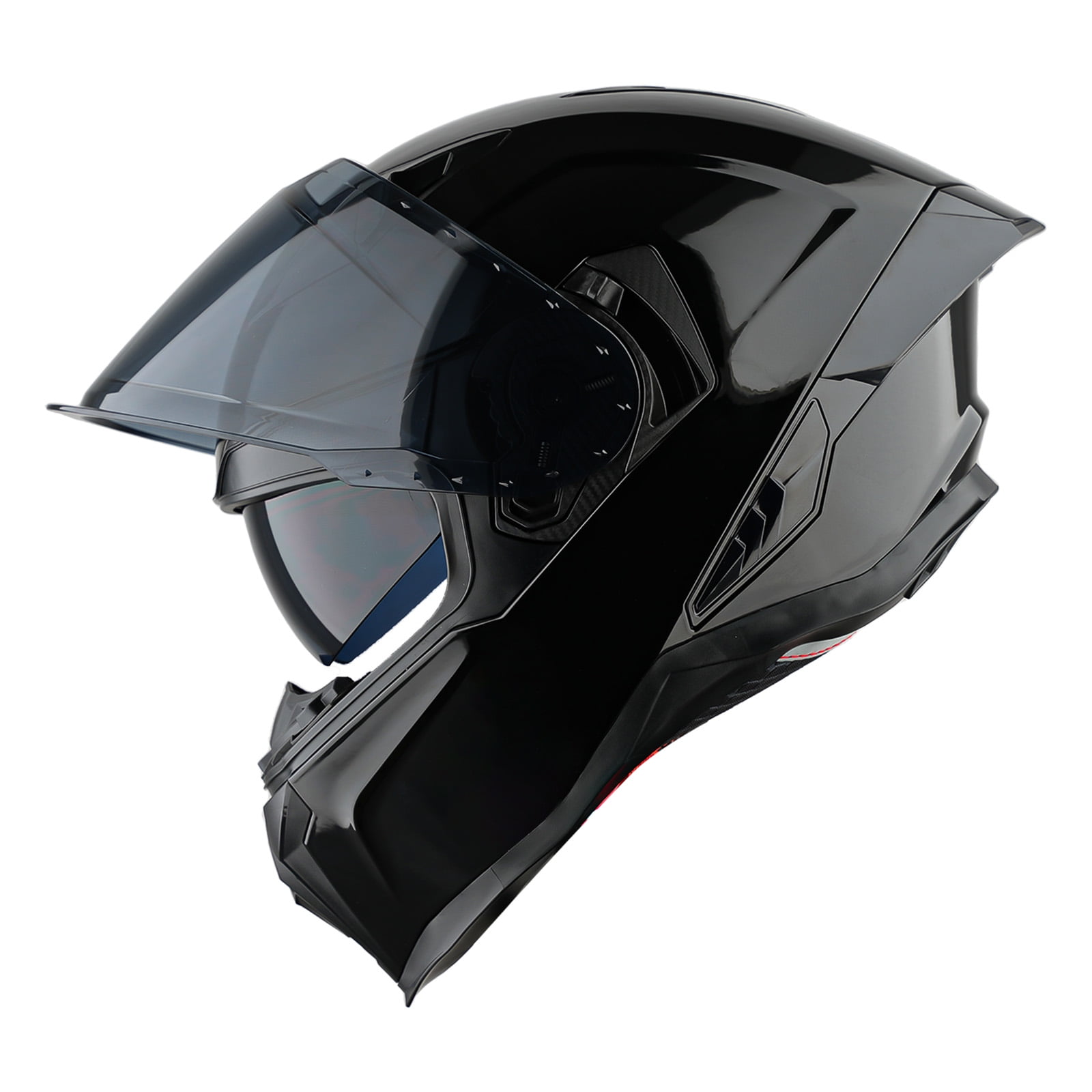 1Storm Motorcycle Full Face Helmet for Adults Men and Women Street Bike Racing Helmet DOT Approved with one Extra Clear Shield: KT828 Glossy Black