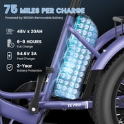 MOONCOOL TK Pro Foldable Electric Tricycle, 1500W Motor 48V 20Ah Battery, 20 Fat Tire Three Wheel 6-Speed Electric Mountain Bicycle for Adults