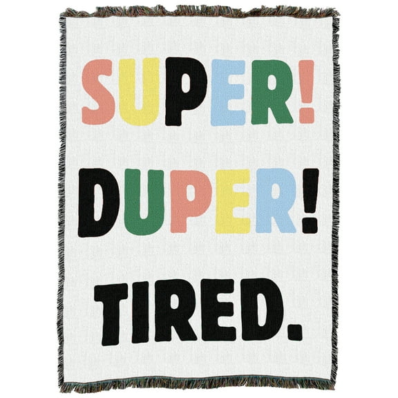 Pure Country Weavers Super Duper Tired Tapestry Throw Blanket Woven from Cotton - Made in The USA (54x72)