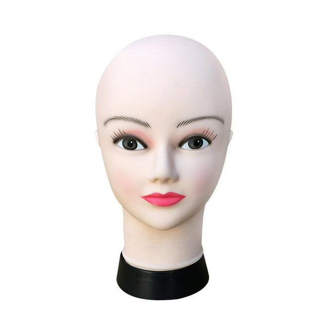 Cabeza de maniquí femenino, soporte para pelucas de cosmetología, belleza ligera, modelo de exhibición de peluca profesional, cabeza de maniquí de PVC Rosa