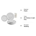 thumbnail image 6 of " OCCASIONS " 80 Plates Pack,(40 Guests) Extra Heavyweight Vintage Wedding Disposable/Reusable Plastic Plates 40 x11'' Dinner +40 x 8.25'' Salad/Dessert Plate (Chatesau Light Gray), 6 of 6