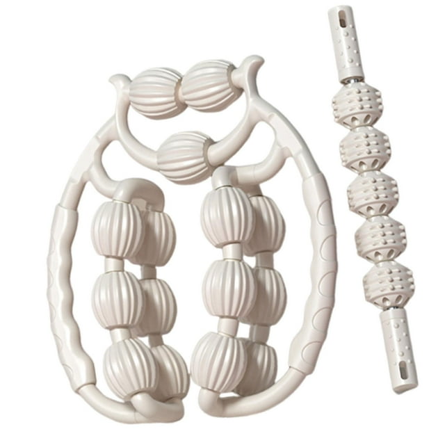 Rodillo de masaje para piernas, masajeador de mano de 360 degree para relajación muscular. blanco