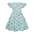 thumbnail image 4 of LNZGNM Easter Girls' Dresses Bunny Eggs Print Flutter Sleeve Clothes for School, Light Blue, 4 of 4