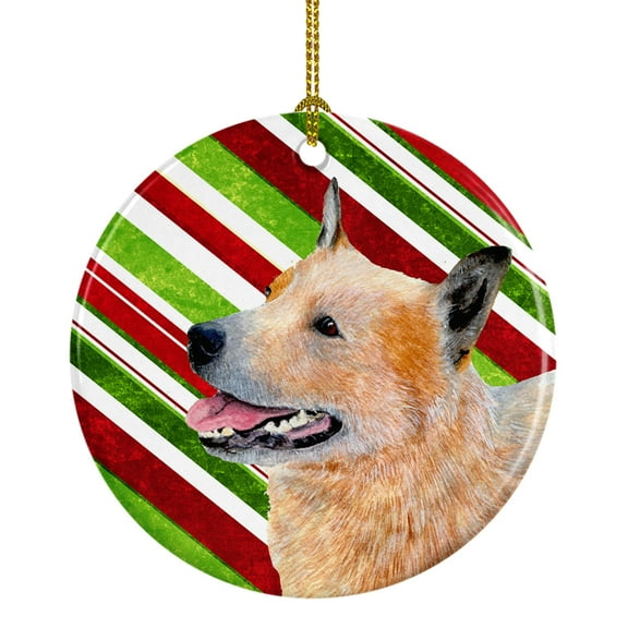 Australian Cattle Dog Candy Cane Holiday Christmas Ceramic Ornament LH9227