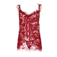 thumbnail image 5 of VISALY Transparent Lace Pajama Set: Matching Nightgown & Underwear, Sleepwear Ensemble, Red,S, 5 of 5
