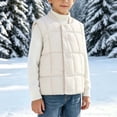 thumbnail image 6 of StSilkitty Puffer Vest for Boys Girls Sleeveless Crew Neck Button down Jacket Vests with Pockets Winter Outdoor Warm Outerwear, 6 of 8