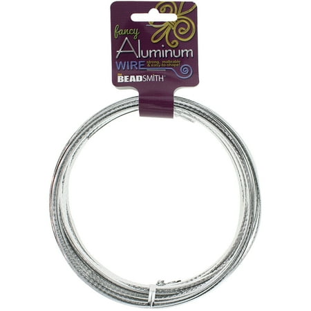 Aluminum Wire Flat Diamond Cut 1X5mm 8 Meters/Pkg (26.25')-Silver, Pk 1