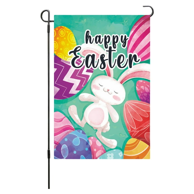 Easter Garden Sign 12x18 Inch Spring Garden Outdoor Sign Personalized Easter Decorations Double Sided Easter Yard Decoration Gift