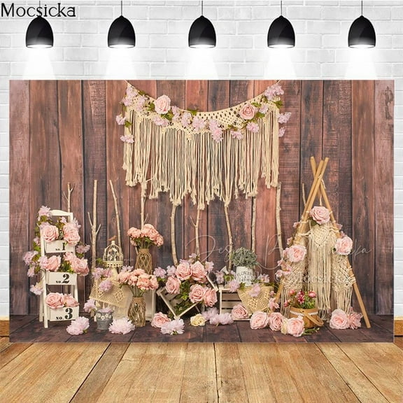 Baby Shower Photography Backdrops Bohemian Decoration Style Photo Wallpaper Studio Photography Props Background