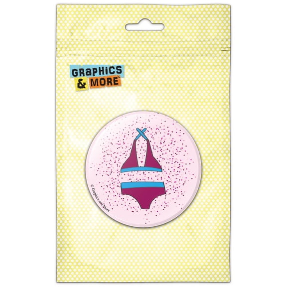 Fuchsia Bikini Pinback Button Pin Badge