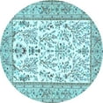 thumbnail image 1 of Ahgly Company Indoor Round Persian Light Blue Traditional Area Rugs, 4' Round, 1 of 4