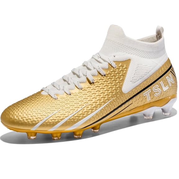 Yiomxhi High-Top Soccer Cleats for Men Adult Younth Lightweight Football Shoes with Ankle Support, Breathable Outdoor Turf Cleats for Training and Matches, Long Studs and Short Studs