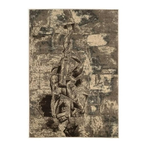 Hawthorne Collection 5' x 7' 6" Rug in Gray and Taupe