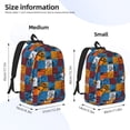 thumbnail image 2 of Disketp colorful plaid Dinosaur print Canvas Backpack Lightweight Travel Daypack Student Rucksack Laptop Backpack-Small, 2 of 5