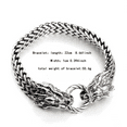 thumbnail image 3 of 14K White Gold Mesh Chain Wolf Punk Bracelet with Spring Ring Clasp Men\\'s Biker Jewelry Punk Rock Party Accessory, 3 of 7