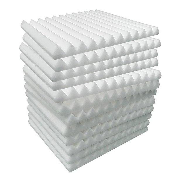 Advancent 12pcs Acoustic Foam Panel KTV Office Absorption Sound Proof Sound Decoración del hogar blanco