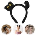 thumbnail image 2 of Diadema de gato negro de peluche con orejas de gato para mujeres y niñas, accesorio ideal para disfraz de Halloween, diadema suave con orejas de gato de peluche, 2 of 7