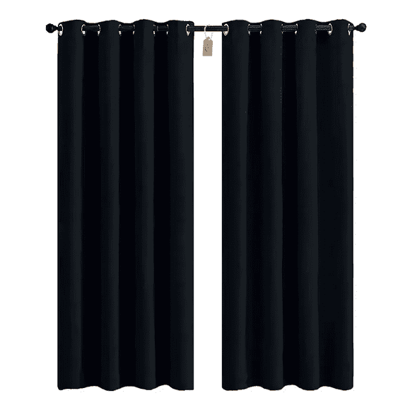 "Cortinas Kitul Blackout Plus Aislamiento Térmico 2 Paneles 215 X 135 Cm Color Negro "