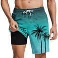 thumbnail image 2 of BRGZLK Men's Beach Shorts Hawaiian Casual Swimming Trunks with Compression Quick Dry Bathing Suit Board Shorts Beach Vacation Clothes with Pockets, 2 of 5
