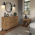 thumbnail image 2 of Pemberly Row Engineered Wood 6 Drawer Dresser and Nightstand Set in Fresh Walnut, 2 of 7