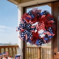 thumbnail image 5 of Virelaxpo Independence Day Flag Wreath Mesh Material Home Decor Front Door Porch Entryway Wall Window Fireplace Patriotic 4th of July Holiday, 5 of 9
