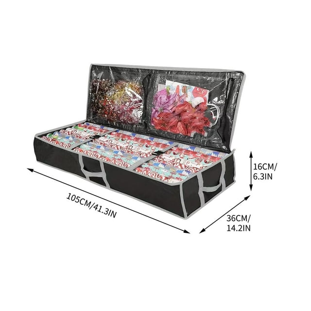 Sac de Rangement pour Décorations de Vacances et Cadeaux 24 Po x 18 Po x 12 Po Sac Fourre-Tout Réutilisable avec Poignées