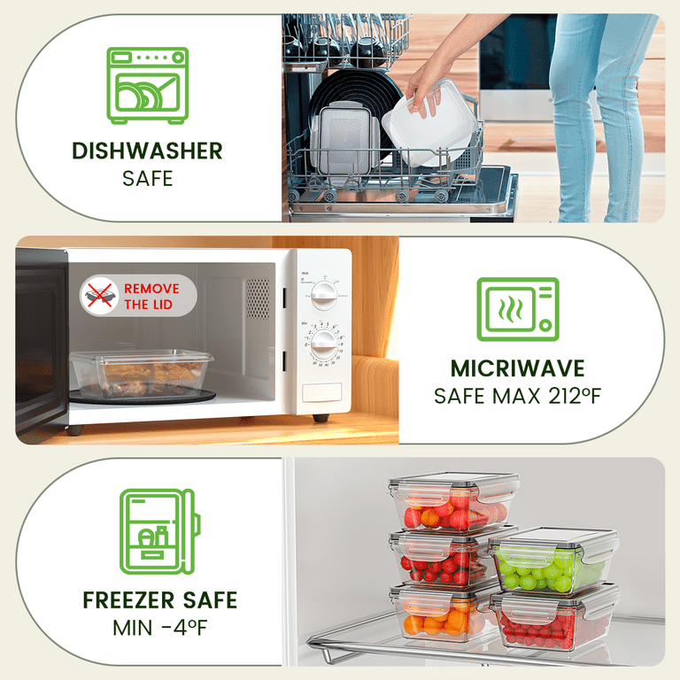 GPED Food Storage Containers Set of 20, Stackable BPA Free