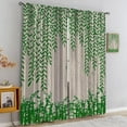 thumbnail image 3 of Watercolor Plant Vine Blackout Rod Pocket Curtains, Green Willow Leaves Room Darkening Curtains 2 Panel Sets, Easy to Clean Fast Drying Curtains for Home Living Room Bedroom Hotel-W42xL54in, 3 of 6