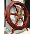 thumbnail image 3 of Nagina International Ships Wheel - 24" Wood and Brass Nautical Ships Wheel - Nautical Decor, Boat Decor, Beach Decor, 3 of 4