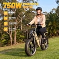 thumbnail image 5 of TST Electric Bike for Women, 20"x4" Fat Tire, 750W Motor 48V/15AH Tested to UL 2849 Standard by SGS, Dual Hydraulic Disc Brakes, Full Suspension, 5 of 9