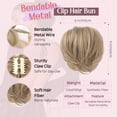 thumbnail image 2 of Messy Bun Hair Piece, Claw Clip in Straight Hair Bun 9 Inch Short Ponytail Extension with Bendable Metal Wire Hair Pieces for Women Fake Pony DIY Styles - Medium Brown with Blonde Highlights, 2 of 13