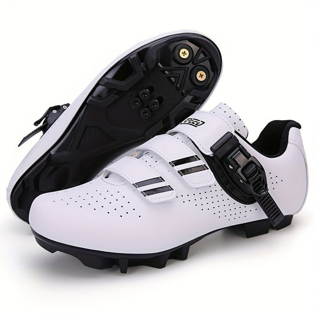 QJUHUNG Mens Lightweight Cycling Shoes - Advanced SPD Compatibility Ventilated Design for Mountain Bike Racing & Outdoor Adventures - Durable High-Performance