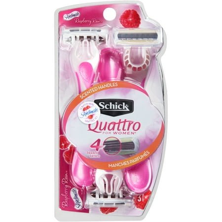 Hydro Silk® Razor Schick® Quattro for Women® Disposables All Schick ® Quattro for Women ® disposable razors are designed with 4 ultra-thin blades and diamond coating for incredible closeness and a long-lasting shave so you can skip a day.