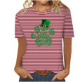 thumbnail image 1 of Camisetas Casuales de Mujer Nueva Moda Impresa Cuello Tripulado Manga Corta, Top Ligero para Diario Y Fiesta, 1 of 4