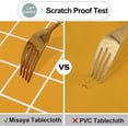 thumbnail image 3 of Rectangle Waterproof Fabric Table Cloth, Plaid Stain Resistant Polyester Tablecloth, Washable Cloth Table Cover for Fall Halloween Decor, Dining Room, Outdoor (60" x 102", Mustard Yellow), 3 of 6