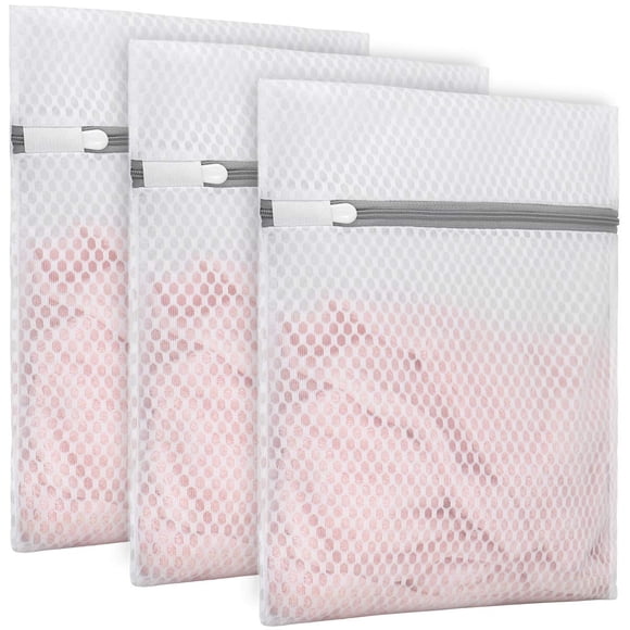 Bolsas de lavandería de malla de panal duraderas, 3 uds., para prendas delicadas, 9x12 pulgadas (3 pequeñas)