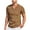 Khaki, variant on ZVNAΖH Men's 3 Button Short Sleeve Collar Shirts Casual Solid Basic Henley Shirts Summer Lightweight T-Shirts
