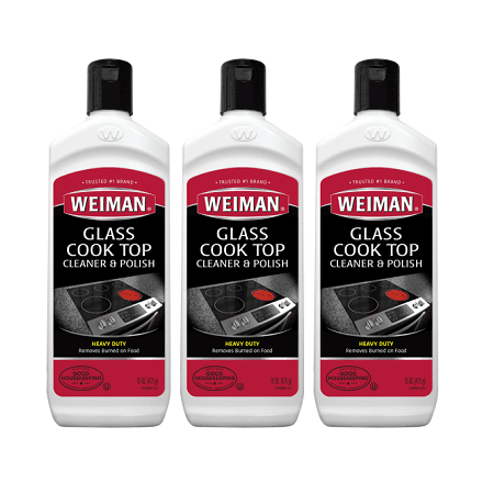 (3 pack) Weiman Glass Cook Top Cleaner, 15 Oz (Best Thing To Clean Glass Top Stove)