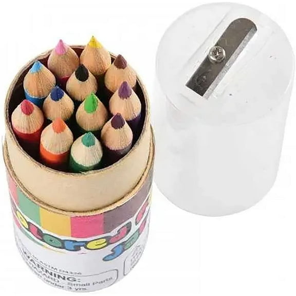 1 Travel Size Colored Pencil Set - 12 Pencils in Travel Case with Built in Pencil Sharpener - Cute Mini Art Set