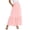 Pink, variant on Tiered Maxi Skirt with Pockets, High Waisted A-Line Long Skirt, Casual Flowy Summer Skirt