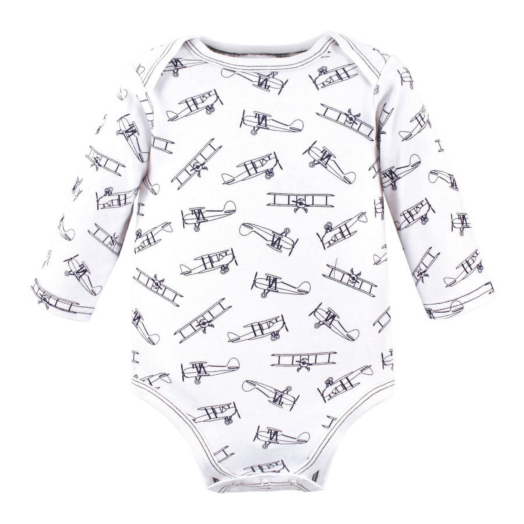 Hudson Baby Cotton Long-Sleeve Bodysuits, 3- Pack, Newborn- 24 Months