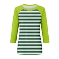 thumbnail image 4 of YDKZYMD 3/4 Sleeve Shirts for Women Plus Size Elbow Plus Size Elbow Color Block Crew Neck Blouses Summer Tee Tops Casual Loose 2024 Trendy Tunics Mint Green L, 4 of 5