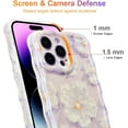 thumbnail image 4 of SHIQI-Case for iPhone 12 Pro Max, Colorful Retro Oil Painting Flower Laser Glossy Pattern Cute Curly Wave Border Exquisite Phone Cover Stylish Durable TPU Protective Case for Girl Women-Light Purple, 4 of 4
