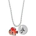 thumbnail image 1 of Delight Jewelry Resin Orange Fish Silvertone Script Initial Disc - A - Charm Necklace, 20"+3", 1 of 4