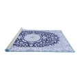 thumbnail image 2 of Ahgly Company Machine Washable Indoor Rectangle Medallion Blue Traditional Area Rugs, 6' x 9', 2 of 4